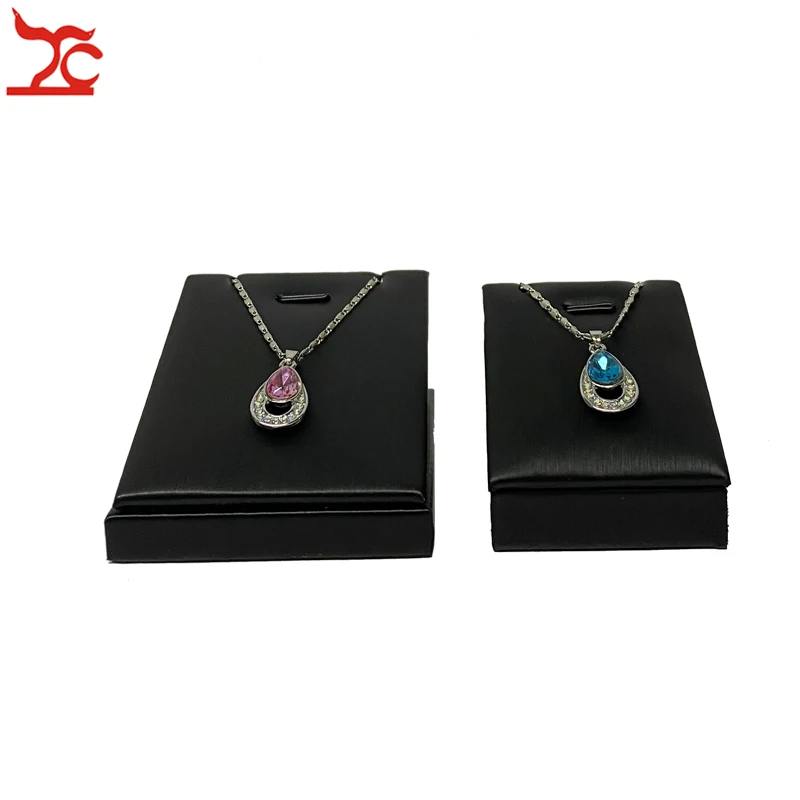 Black PU Leather Pendant Jewelry Display Stand Earring Holder Necklace Jewelry Storage Organizer Pendant Showcase Stand - 图片 2