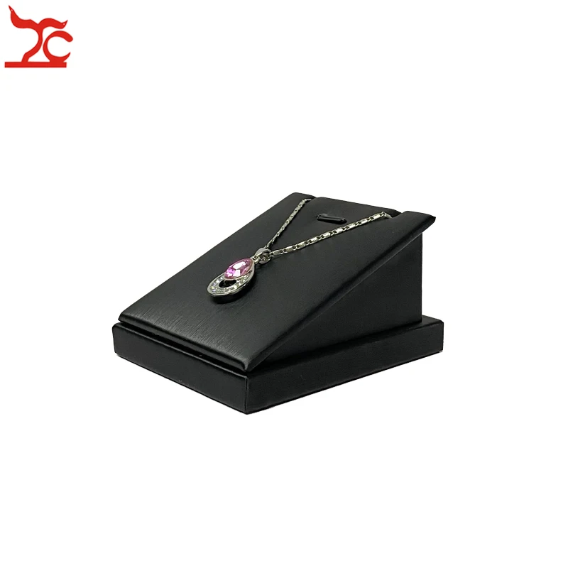 Black PU Leather Pendant Jewelry Display Stand Earring Holder Necklace Jewelry Storage Organizer Pendant Showcase Stand - 图片 5