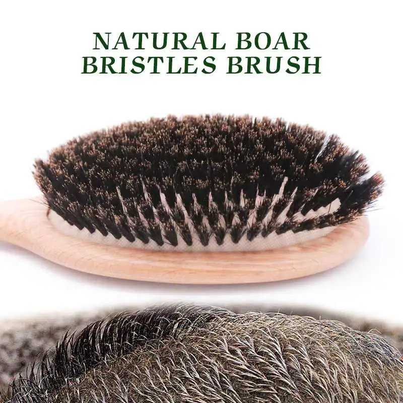 BOOMSLIFE Boar Bristle Hair Brush Women Combs for Hair Wood HairBrush Detangle Straightener Brush Hair Comb Barber Accessories - 图片 2