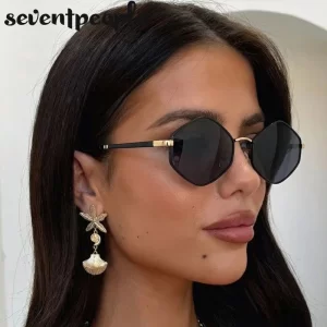 Small Frame Hexagon Punk Sunglasses Women 2026 Luxury Brand Classic Steampunk Polygon Sun Glasses For Ladies Vintage Shade