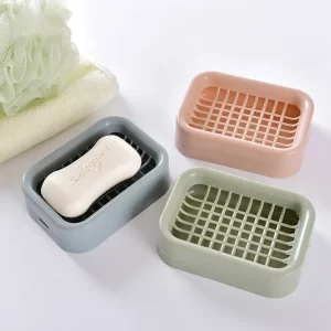 1Pc Nordic Style Simple Double Layer Automatic Drain Hollow Soap Dishes Household Bathroom Soap Plastic Organizer Water Filter