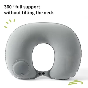 Ergonomic Inflatable Neck Pillow for Balanced Neck Support Manual Inflation Adjustable Firmness Soft Portable Travel Pillow