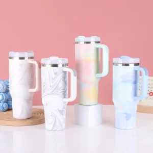 40oz Stainless Steel Insulated Car Travel Mugs Cold and Hot Vacuum Flask Insulated Tumbler Cup with Lids and Straws