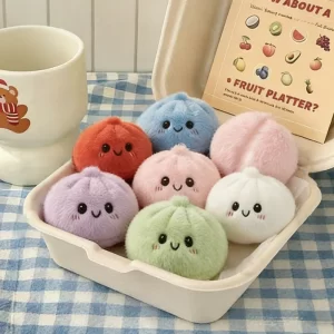 New Funny Food Baozi Dumpling Plush Toys Pendant Soft Cartoon Doll Cute Kids Companion Creative Room Decor Nice Gift