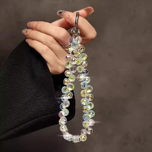 Stylish Bling Bling Crystal Beads Phone Strap Charm Pendant Bracelet For IPhone Airpods Accessories Bag Women Girl Hanging Cord