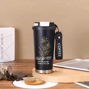 Custom LOGO Image Double Drink Bluebells Travel Tumbler Insulated Coffee Mug Stainless Steel Vacuum Thermos