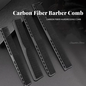 Professional Hairdresser Hair Cutting Comb Black Carbon Double-sided Heat Resistant Salon Antistatic Barber Styling Brush Tool