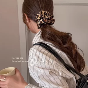 Leopard Print Scrunchies Hair Tie Hair Rope High Elasticity Elastic Hairs Band Ponytail Holder Elegant Women Hair Accessories