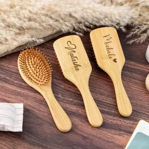  Personalize Wood Air Cushion Comb Premium Wooden Bamboo Hair Brush Birthday Party Custom Wedding hairbrush Mother's Day Gift
