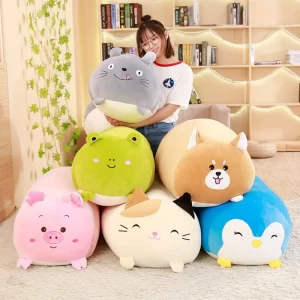 25CM Soft Animal Cartoon Pillow Cushion Cute Fat Dog Cat Totoro Penguin Pig Frog Plush Toy Stuffed Lovely kids Birthyday Gift