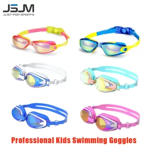 JSJM Professional Kids Swimming Goggles Anti-Fog UV Protection Waterproof Silicone Swim Glasses for Boys Girls Swim Eyewear Gift