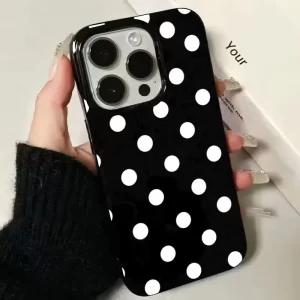 White Polka Dots Phone Case For IPhone 16 17 Pro 17Air 15 14 13 12 11 Pro Max 7 8 Plus X XS XR Shockproof Soft Cover Case