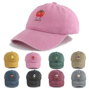 Kids Cartoon Adjustable Baseball Cap Baby Girl Boy Summer Washed Denim Sun Protection Snapback Cap Cute Sun Hats Children 3-7Y