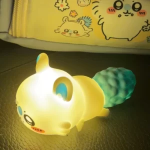 Anime Chiikawa Momonga Mini Night Light Portable Gentle Lighting Creative Atmosphere Lamp Decorative Ornament Tabletop Display