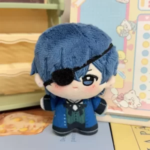 Anime Black Butler 10cm Plush Doll Keychain Cute Stuffed Ciel Phantomhive Sebastian Michaelis Bag Pendant Toy For Anime Fans