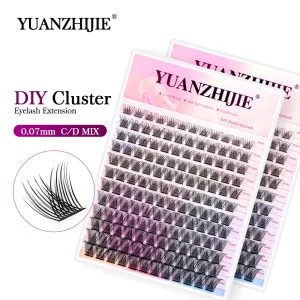 12lines Super Fluffy YUANZHIJIE DIY Eyelashes Cluster Individual Lash Bunches Premium Material Multi Pointed Natural Eyelash