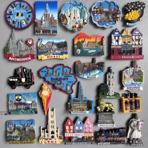 Belgium Fridge Magnets Antwerpen Gent Brugge Dinant Mons Oostende Brussels Beers Tourism Souvenir Craft Refrigerator Sticker