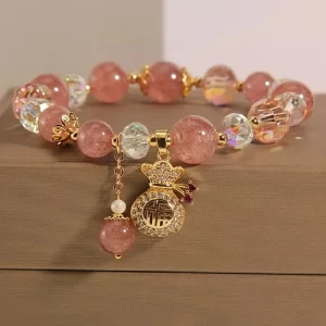 Exquisite Natural Stone Crystal Beads Bracelet for Women Men Attract Money Wealth Good Luck Bracelet Friendship Jewelry Gift