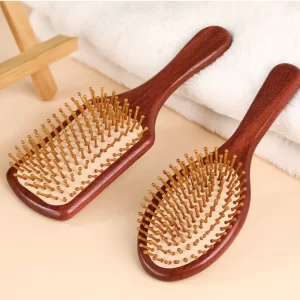 Sandalwood Air Cushion Hair Brush Combs Anti-Static Detangling Hairbrush for Straight Curly Hair Wooden Hair Scalp Massage Combs