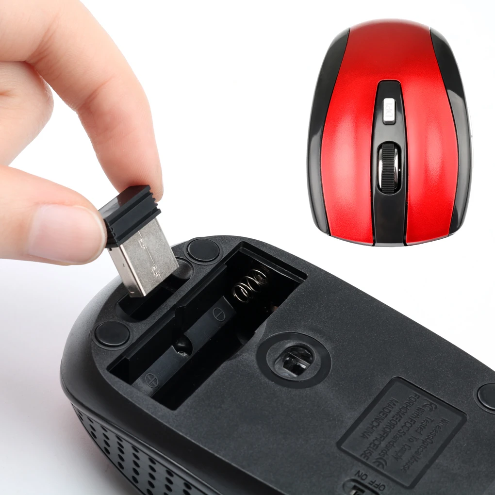 2.4G Wireless Mouse USB Receiver Mouse Ergonomic 800/1200/1600DPI 6 Mute Buttons Mouse For MacBook Tablet Laptops Computer PC - 图片 3