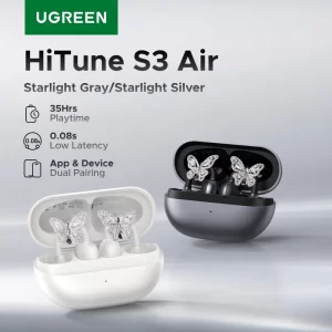 【2026】UGREEN HiTune S3 Air Open Ear Earbuds Bluetooth Clip On Wireless Headphones ENC Mic forCalls Earphones for Running Workout